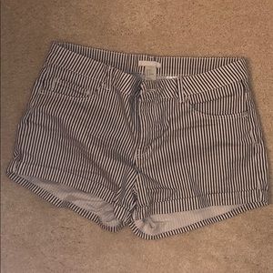 Black and White Striped Shorts